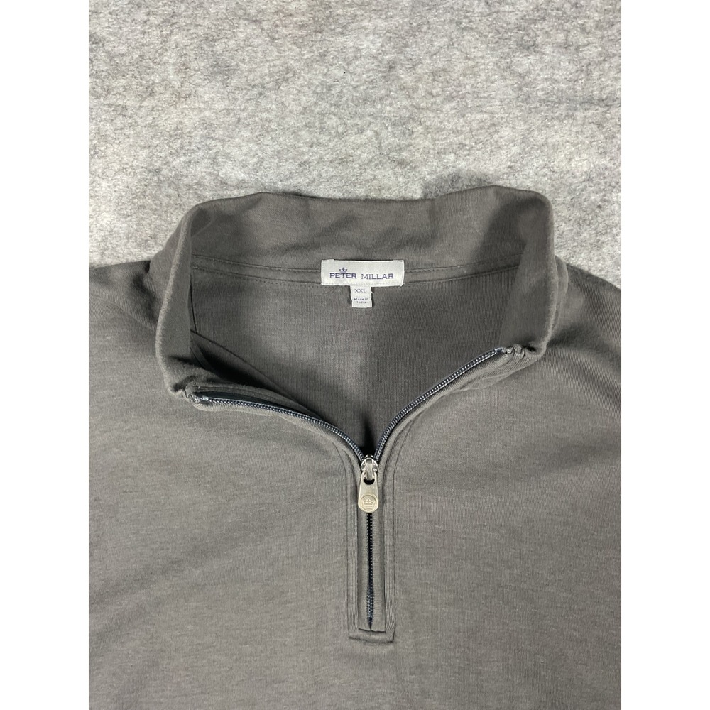 Peter Millar Mens XXL Gray Quarter Zip Long Sleeve Pullover Sweatshirt